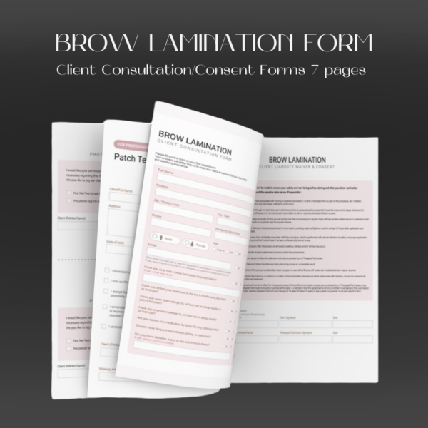 Brow Lamination Forms Client Consultation And Consent Form 5328